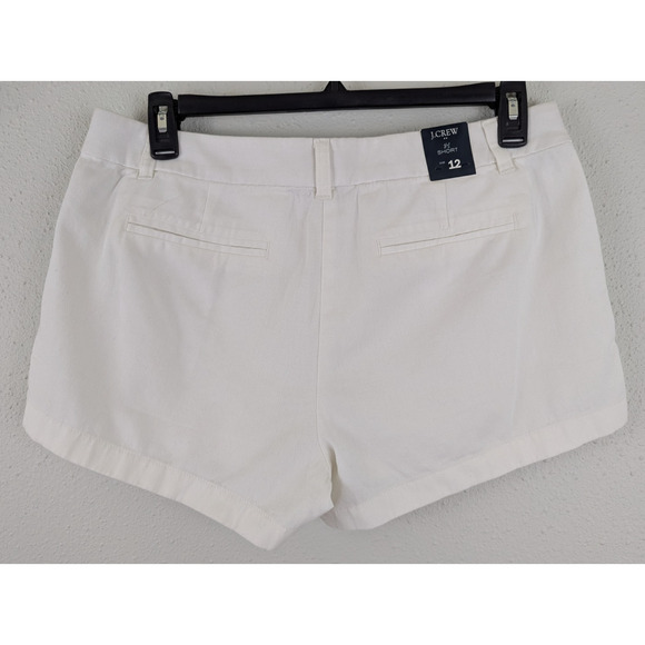 New J.Crew Factory sz 12 Classic Chino Shorts 3.5" white no stretch 4559 - Picture 2 of 5